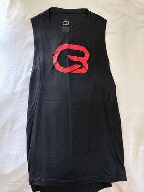 Cyclebar Black Muscle Tee with Red Logo